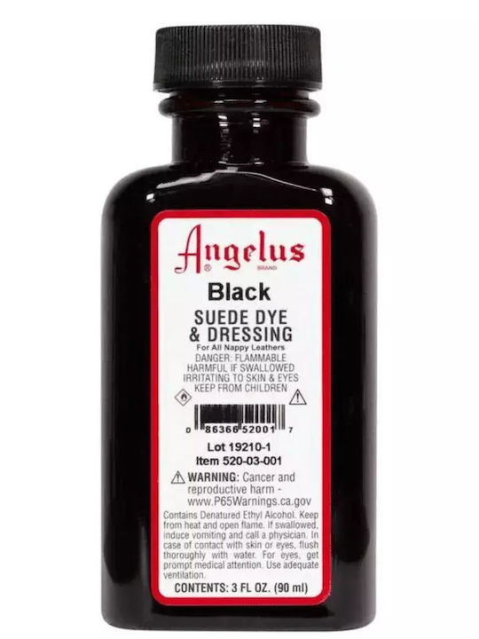 Angelus Suede Dressing Black Βαφή Καστορ Αλλαγή Χρώματος Ή Ανανέωσης Mάυρο Xρώμα 90ml