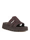 Кожени Дамски Сандали Flatforms Кафяви