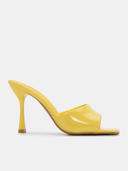Luigi Women's Mules with Thin High Heel in Yell...