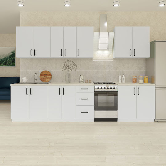 Liana Set Dulapuri de Bucătărie Suspendate & de Podea Alb 260x60x200buc Liana Set Dulapuri de Bucătărie Suspendate & de Podea Alb 260x60x200buc