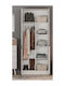 Ușă dublă Dulap de Haine Milano White Mink 90x60x223cm