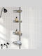 Inter Ceramic Corner Wall Mounted Bathroom Shelf Metallic 22x30x6cm Black