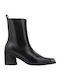 Leder Stiefeletten Damen Schwarz