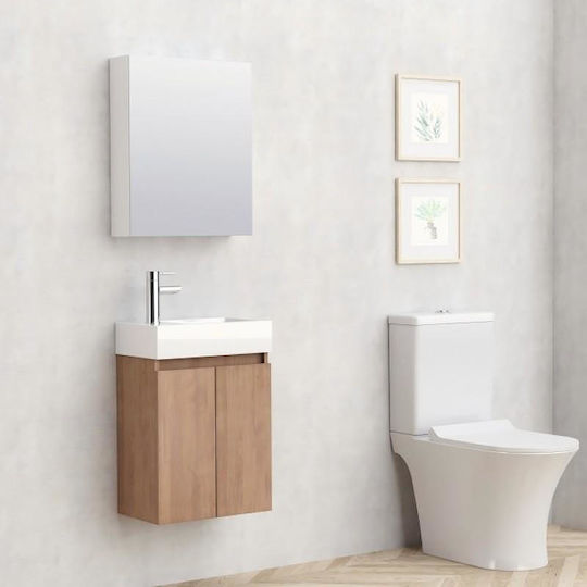 Inter Ceramic Compact Waschtisch mit Waschbecken L42xB25xH60cm Braun