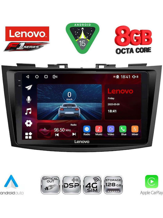 Lenovo Car Audio System for Suzuki Swift 2011-2016 (Bluetooth/USB/WiFi/GPS/Apple-Carplay/Android-Auto) with Touch Screen 9"