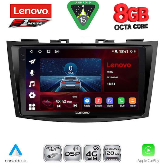 Lenovo Car Audio System for Suzuki Swift 2011-2016 (Bluetooth/USB/WiFi/GPS/Apple-Carplay/Android-Auto) with Touch Screen 9"
