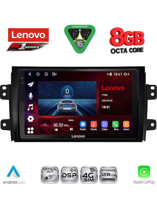 Lenovo Car Audio System for Fiat Sedici Suzuki SX4 2005-2013 (Bluetooth/USB/WiFi/GPS/Apple-Carplay/Android-Auto) with Touch Screen 9"