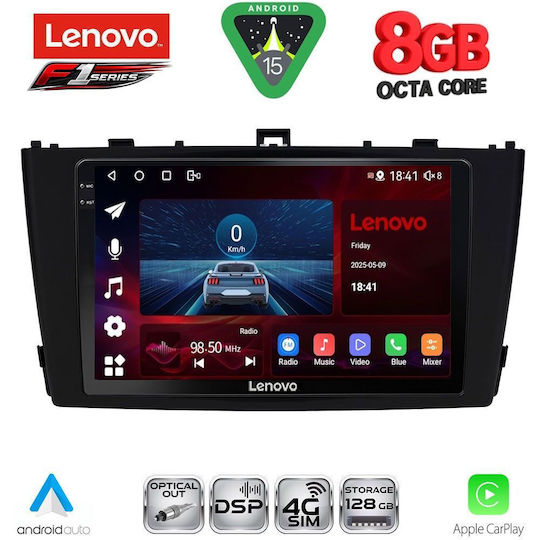 Lenovo Ηχοσύστημα Αυτοκινήτου για Toyota Avensis 2009-2015 (Bluetooth/USB/WiFi/GPS/Apple-Carplay/Android-Auto) με Οθόνη Αφής 9"