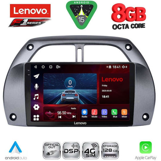 Lenovo Ηχοσύστημα Αυτοκινήτου για Toyota RAV 4 2000-2006 με A/C (Bluetooth/USB/WiFi/GPS/Apple-Carplay/Android-Auto) με Οθόνη Αφής 9"