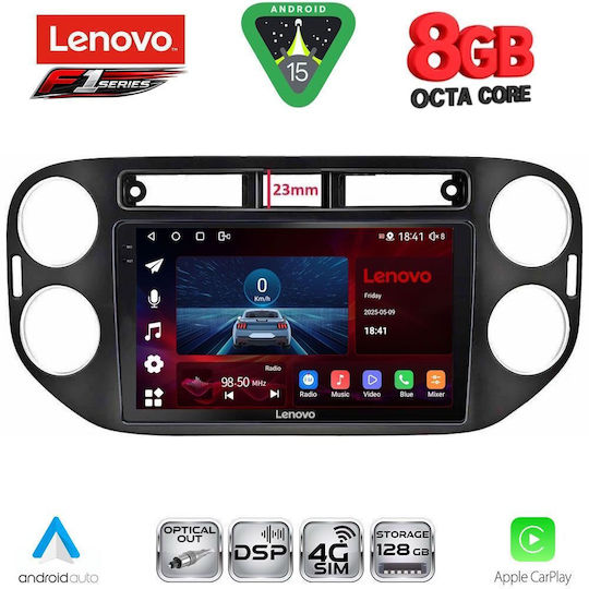 Lenovo Ηχοσύστημα Αυτοκινήτου για Volkswagen Tiguan 2011-2016 (Bluetooth/USB/WiFi/GPS/Apple-Carplay/Android-Auto) με Οθόνη Αφής 9"