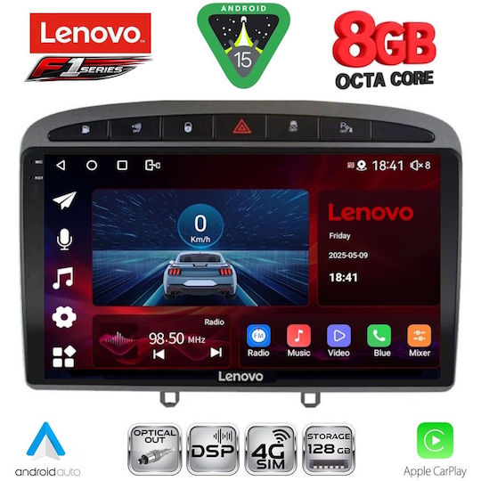 Lenovo Car Audio System for Peugeot 308 / RCZ 2007-2012 (Bluetooth/USB/WiFi/GPS/Apple-Carplay/Android-Auto) with Touch Screen 9"