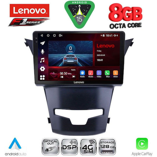 Lenovo Ηχοσύστημα Αυτοκινήτου για Daewoo Korando Ssangyong Korando 2014-2019 (Bluetooth/USB/WiFi/GPS/Apple-Carplay/Android-Auto) με Οθόνη Αφής 9"