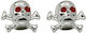 Pegas Valve Cap Skull & Bones Nmx 2pcs Chrome
