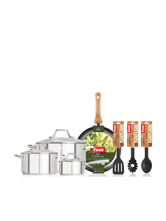 Fest Cookware Set of Stainless Steel with Ceramic Coating 7pcs