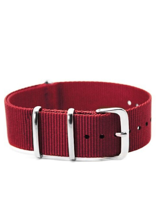 Fabric curea Benzile Nato Burgundy 24mm