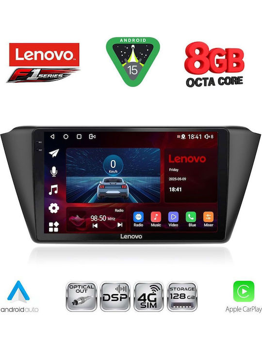 Lenovo Car Audio System for Skoda Fabia 2015 (Bluetooth/USB/WiFi/GPS/Apple-Carplay/Android-Auto) with Touch Screen 9"