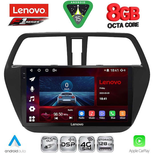 Lenovo Car Audio System for Suzuki SX4 S-Cross 2014-2021 (Bluetooth/USB/WiFi/GPS/Apple-Carplay/Android-Auto) with Touch Screen 9"