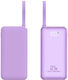 Nine Y369 Power Bank 10000mAh 22.5W με Θύρα USB-A Μωβ