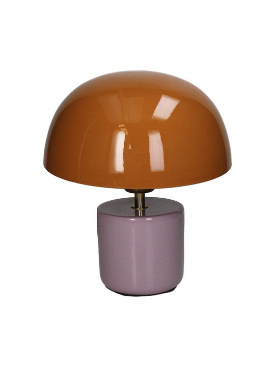 Metal Table Lamp with Orange Shade and Base