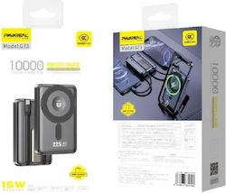 Pavareal G73 Power Bank 10000mah Pd 20w 22.5w Ασύρματη Φόρτιση 15w Built-in Καλώδιο