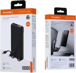 Pavareal G57 Ultra-thin Power Bank 10000mah 22.5w Fast Charging Ενσωματωμένα Καλώδια Usb-c & Lightning Μαύρο