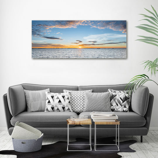 Canvas Painting Wall Decoration Twilight Over The Sea 125x50 Cm