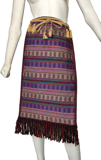 Traditional Apron of Eastern Romylia Kavakli – Woven Tassels Mark163 Purple