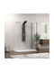 Walkin Cabin for Shower 110x200cm Clear Glass Black