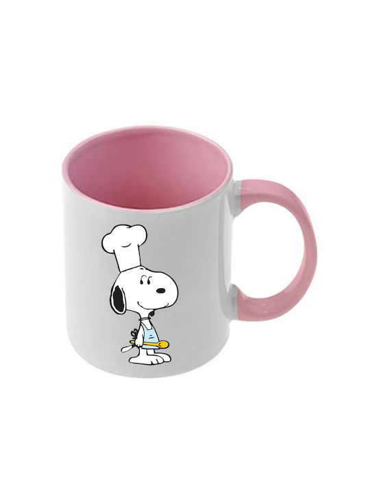 Snoopy Rosa Tasse Mit Griff Und Innerem