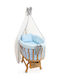 Baby Sleep Set Lace Natural Wood Blue 95x65x85cm