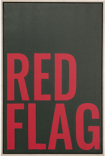 Πίνακας Καμβάς Red Flag Πλαίσιο Μαύρος 40x60εκ