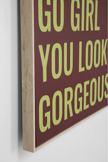 Canvas Painting Go Girl Brown Frame 50x70cm