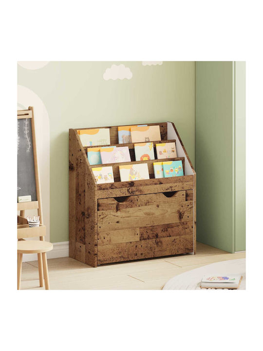 Kids Wooden Bookcase Brown 60x29.5x69cm