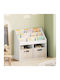 Kids Wooden Bookcase White 72.5x29.5x69cm