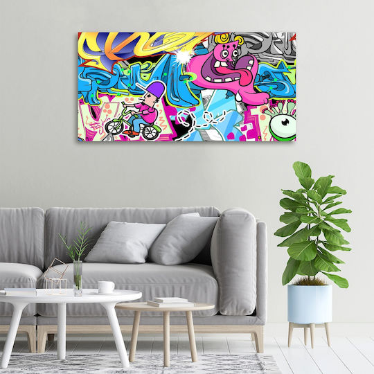Wall Canvas Painting Suitable for Permanent Decoration Graffiti 100x50 Cm