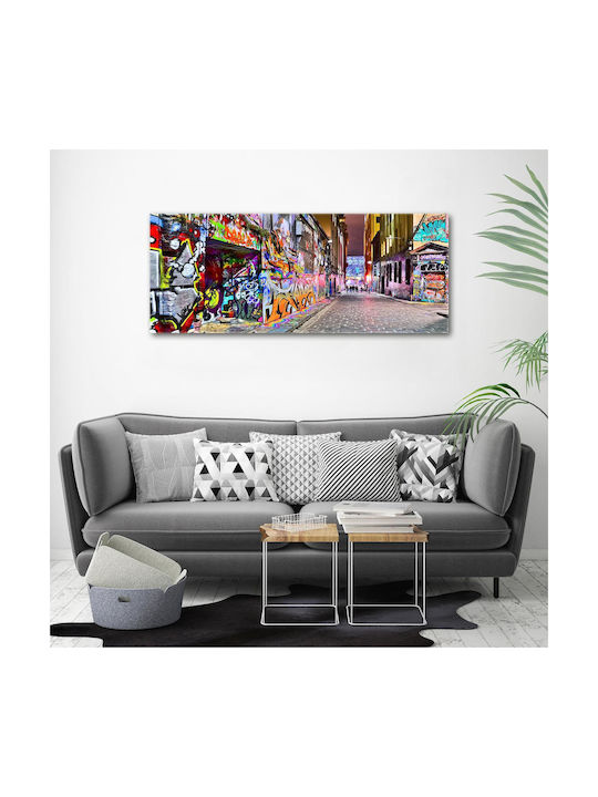 Wandbild Segeltuch Hochwertiger Druck Buntes Graffiti 125x50 cm
