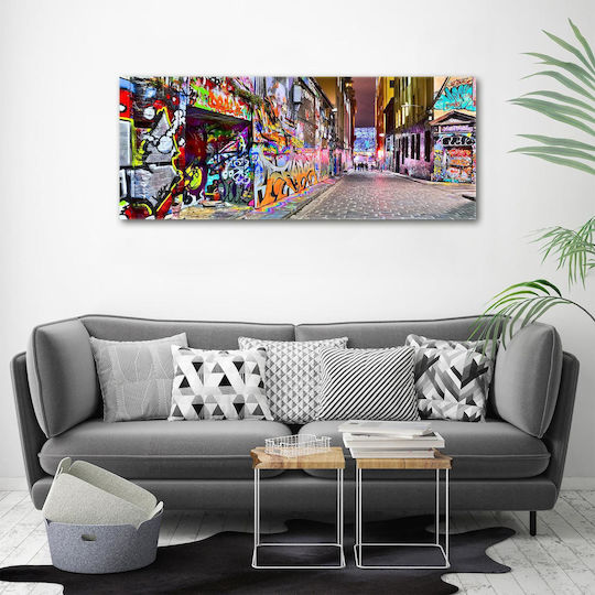 Wandbild Segeltuch Hochwertiger Druck Buntes Graffiti 125x50 cm