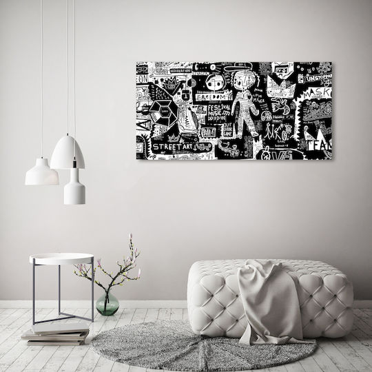Панел Платнен Спалня Естетична Декорация Графити 120x60 См