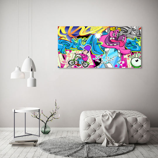 Wall Canvas Painting Suitable Permanent Decoration Graffiti 120x60 Cm