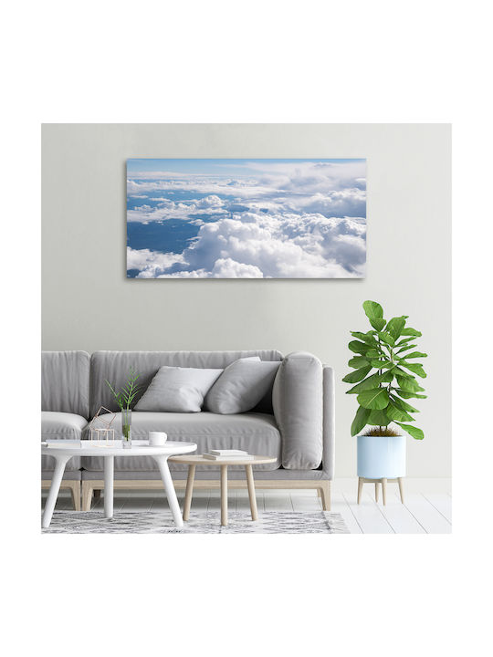 Panou De Perete Pânză Decorațiune Permanentă Vedere Avion 100x50 Cm