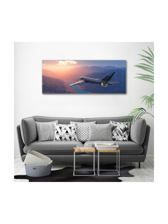 Wandbild Segeltuch Hochwertiger Druck Für Innenräume Flugzeug 125x50 cm