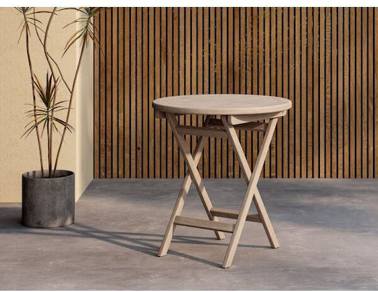 Garden & Terrace Table for Small Outdoor Spaces from Teak Light Brown 70x70cm