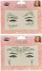 Face Stickers Face Jewels 2 Designs 18x15cm 1 Piece 7927