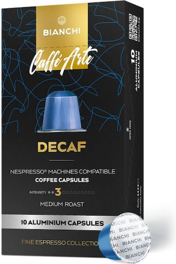 Bianchi Coffee Kapseln Espresso Entkoffeiniert Kompatibel mit Maschine Nespresso 10Mützen