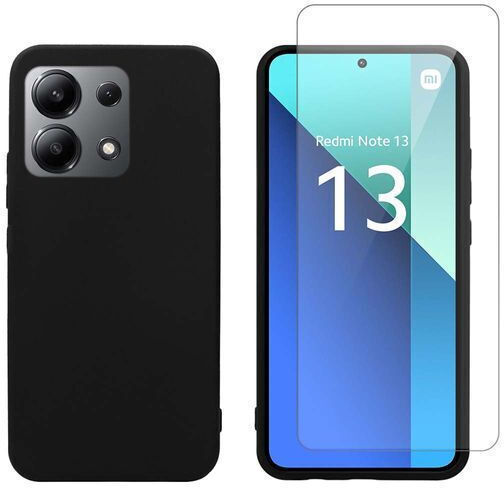 Redshield Back Cover Tempered Glass Μαύρο (Redmi Note 13 4G)