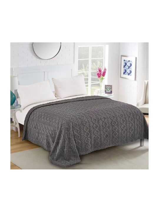 Silk Fashion Κουβέρτα Πλεκτή Υπέρδιπλη 220x240εκ. Anthracite