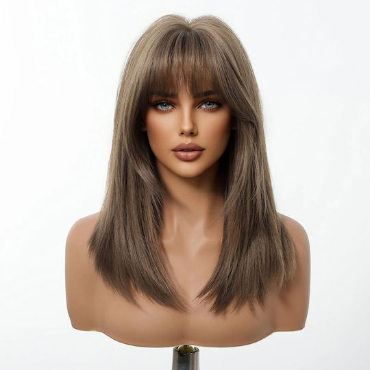 Animis Beauty Perucă cu Păr Sintetic în Castan Culoare 50cm