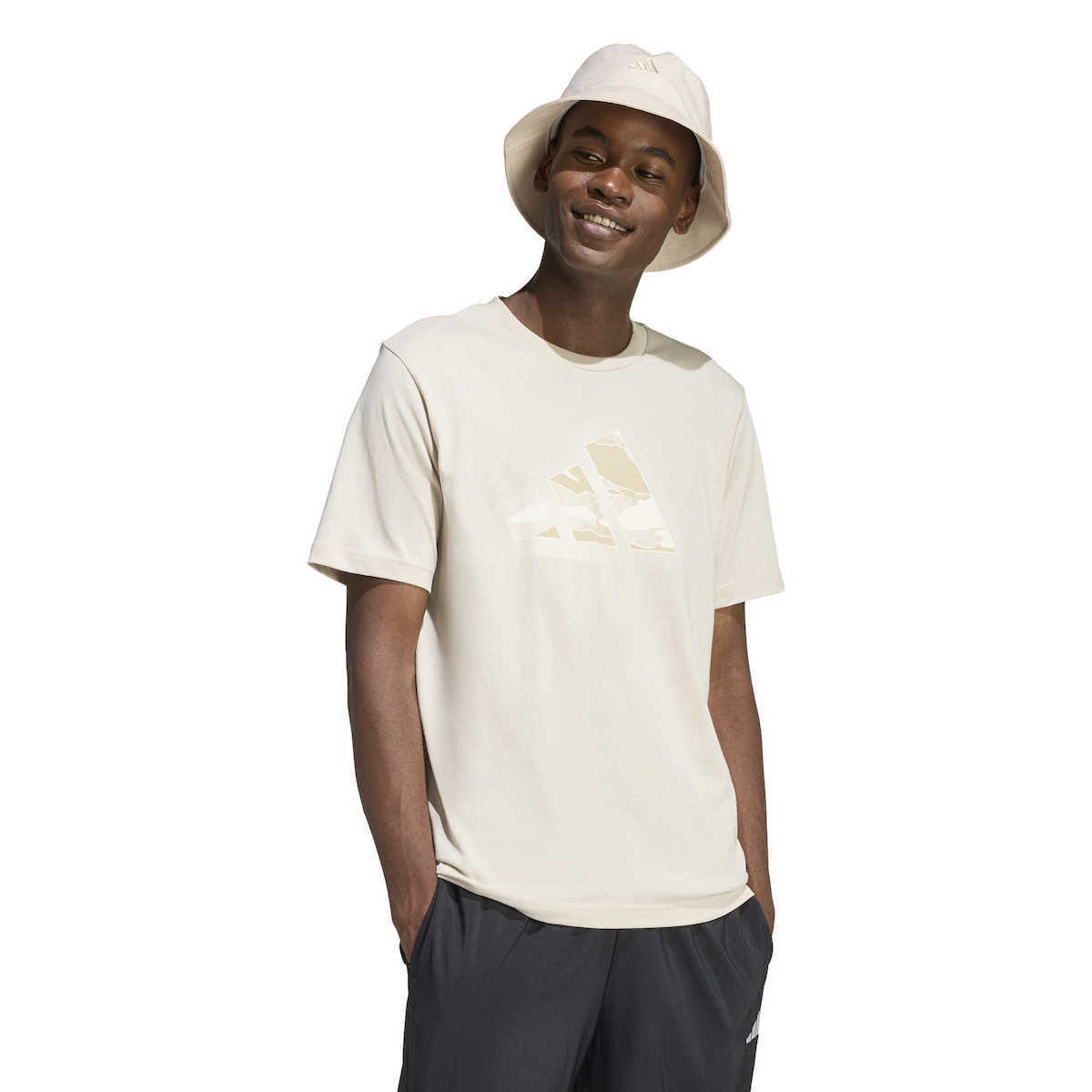 seemi Tシャツ 白×ゴールド・ベージュ×ゴールド アディカラー クラシックス スリーストライプス Tシャツ マジック