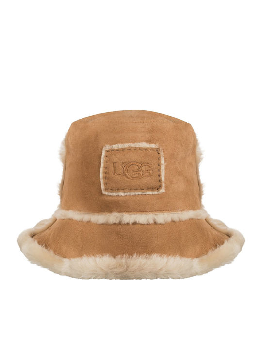 UGG Γυναικείο Δερμάτινο Καπέλο Bucket Καφέ
