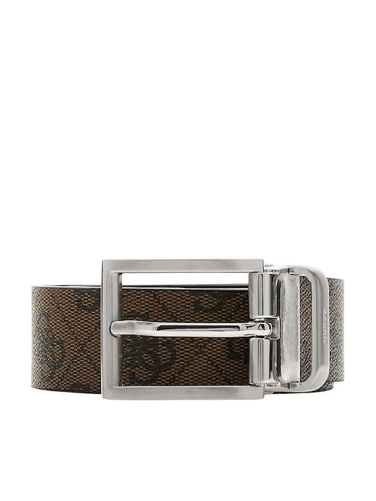 Guess Ανδρική Ζώνη Καφέ